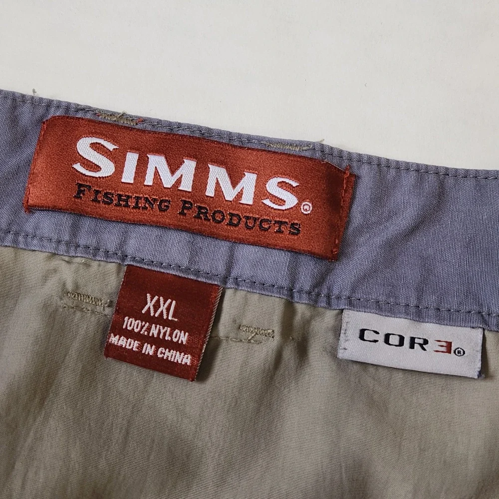 SIMMS Cor3 Fishing Guide‎ Pants Mens Tan Nylon Cargo XXL *FLAW